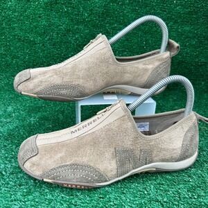 Merrell Barrado Leather Sage Suede Zip Up Sneakers‎ Womens 6.5 Tan 76112
